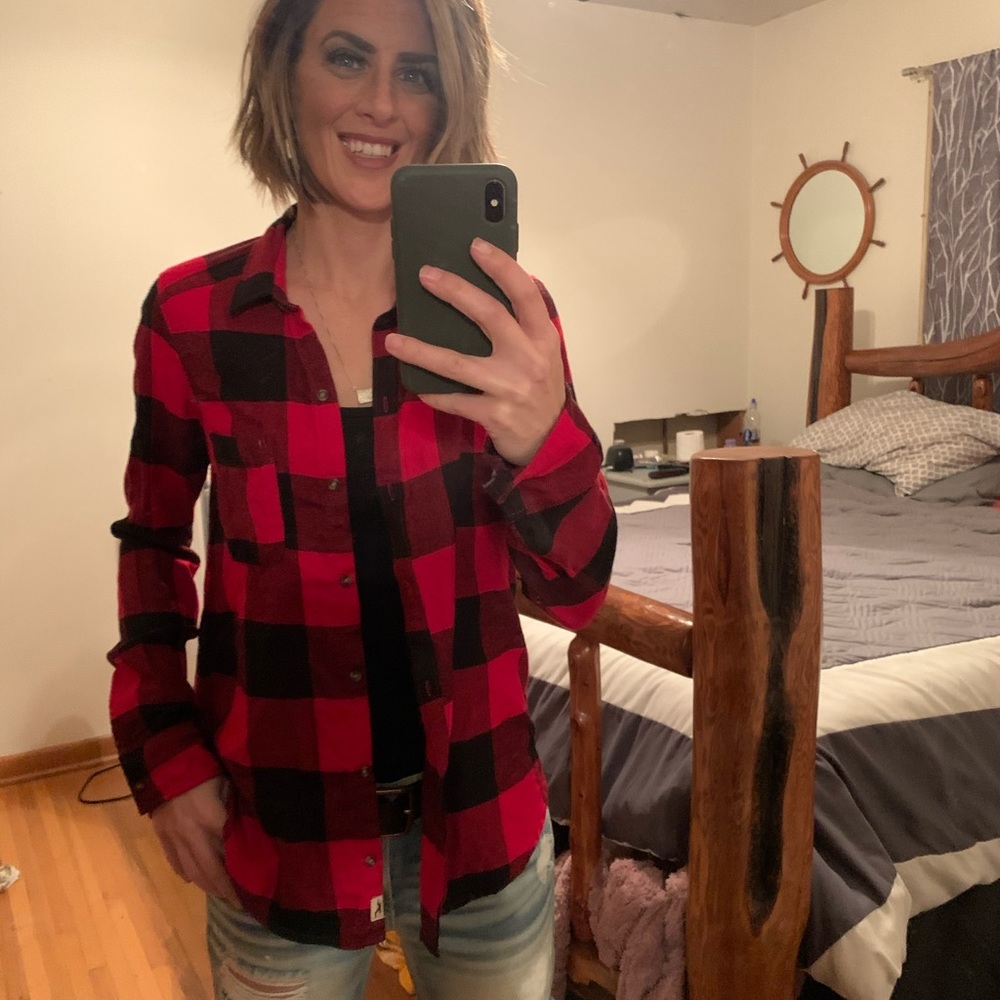 Women’s flannel red/black buffalo check shirt